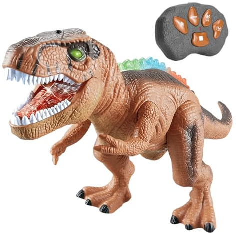 Genérico Juguetes De Dinosaurios para Niños,Dinosaurio Jurásico con Luz Y Rugido Control Remoto | Figuras Electrónicas Realistas Que Caminan para Niños Y Niñas En Cumpleaños Y Navidad