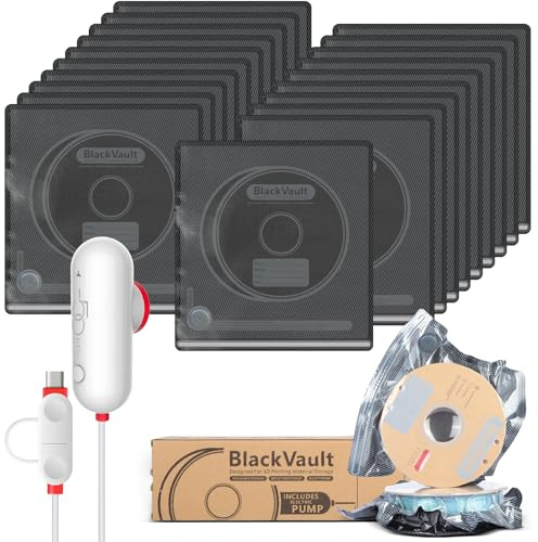 Vacbird 3D Drucker Zubehör Upgrade Vakuum Kit, 20er 3D Filament Vakuumbeutel mit USB-Pumpe(30 * 34cm) Wiederverwendbare, für 3D Drucker Glühfaden Lagerung, Schutz Filament von Feuchtigkeit