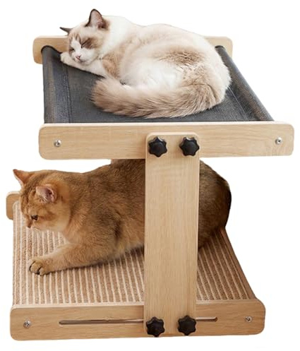 Trespolo gatto da comodino Amaca da riposo sospesa in legno per gatti | Amaca per Gatto Per la casa, fattoria, appartamento, camera da , balcone, studio, comodino,