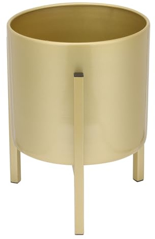 ORFOFE Soporte de Hierro Dorado para Macetas de Interior, Elevador de Plantas de 27 Cm, Estante para Macetero Decorativo para Balcón y Sala, Soporte Práctico para Jardinería y Macetas