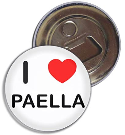 I Love Paella - Abrebotellas con imán de nevera de 55 mm