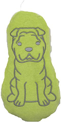 ECO-CONSEILS - Kuscheltier Wärmflasche für Hunde – aus Baumwolle aus biologischer Landwirtschaft und Bio-Weizensamen – für Baby und Kinder – Geschenk zur Geburt – Wohlbefinden – 100 % natürlich – pflanzliche Färbung Grün