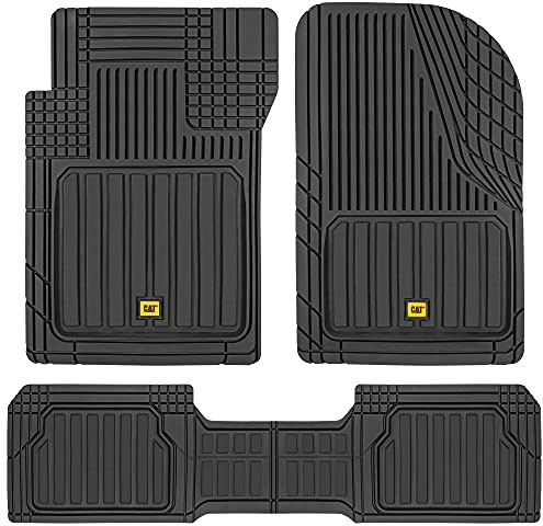 CAT® ToughLiner™ Black Car Floor Mat– Heavy-Duty Trim to Fit for Trucks, & SUVs – All-Weather Odorless Rubber Automotive Mat & SUV Floor Liners for Maximum Protection
