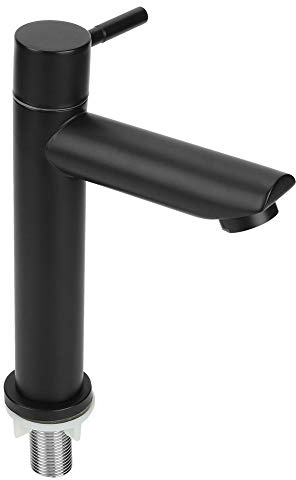 Atyhao Robinet Lavabo Acier Inoxydable G1/2in Noir | Eau Froide Simple, Pour Toilettes de Salle de Bains, #2