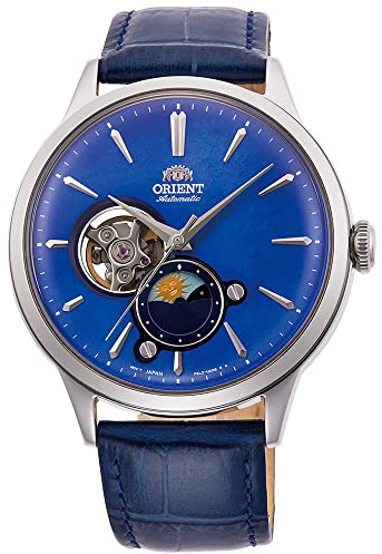 Orient Sun & Moon Watch Herren Armbanduhr Automatik Handaufzug Elegant Edelstahl oder Leder Armbanduhr mit Tag und Nacht Funktion
