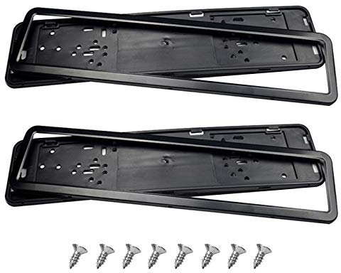 2 Piezas Portamatriculas Coche Cromado, Soporte Matricula Coche Autopartes, No Se Oxidan, Utilizado Para Placas De Matrícula Estándar Españolas Que (negro)