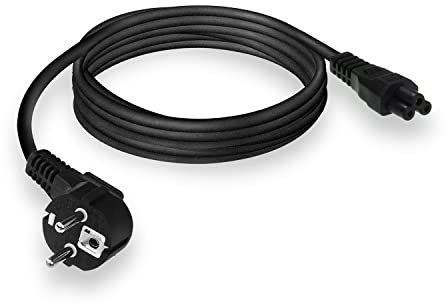 ACT Netzkabel 3 Polig 2m, CEE7/7 Netzkabel C5 Kabel Stromkabel Type F, für Notebook Ladegerät – AC3310