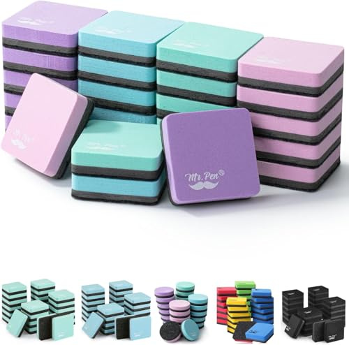 Mr. Pen- Mini Dry Erase Eraser, 24 Pack, Pastel Colors, Magnetic Dry Eraser for Whiteboard