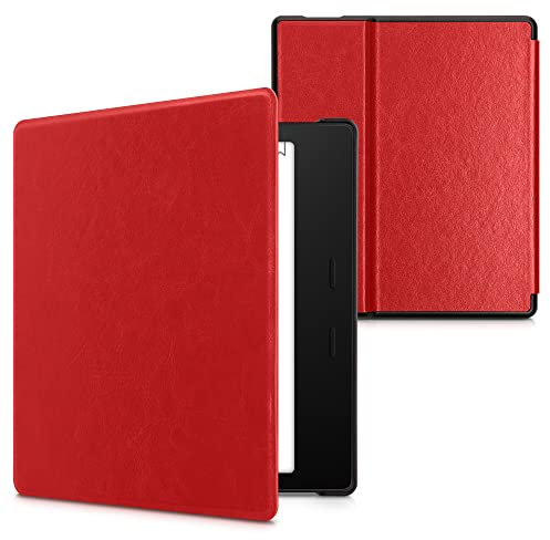 kwmobile Klapphülle kompatibel mit Amazon Kindle Oasis 10. Generation Hülle - eReader Case - Pinsel Herzen Dunkelrot
