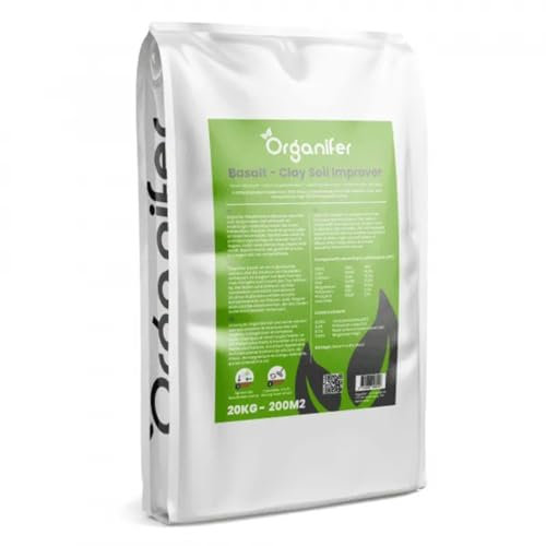 Basaltmehl - 20 kg für 200 m2 - Naturbelassenes Urgesteinsmehl Für Gesunde Pflanzen Und Bodenverbesserung - Reich An Spurenelementen - Organifer