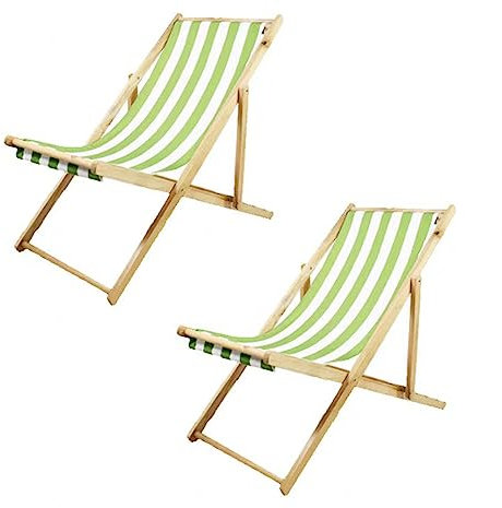 VIDECOR Outdoor-Terrassen-Loungesessel aus Holz, 2er-Set, Strand-Sessel-Set, Höhe, Tragbar, Liegestuhl, Massivholzrahmen mit Weißem Polyester-Segeltuch,E