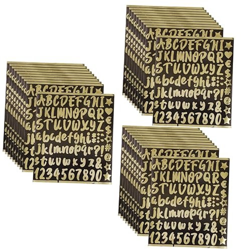 DOITOOL 30blätter Teiliges Selbstklebende Goldene Buchstaben Und Zahlenaufkleber Für Briefkästen Reflektierende Alphabet-dekorationssticker Für Adressbeschriftung Einfach Anzubringen