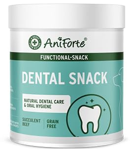 AniForte Denta Snack for dogs 300g - natural dental care, against dog bad breath, dog treats for healthy teeth & prevention, oral hygiene dental care snacks grain-free
