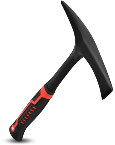 Martillo de soldadura, removedor de escoria de 27 onzas con construcción de acero forjado, mango que absorbe los golpes, martillo de soldador, púa de roca, martillo de ladrillo, rojo