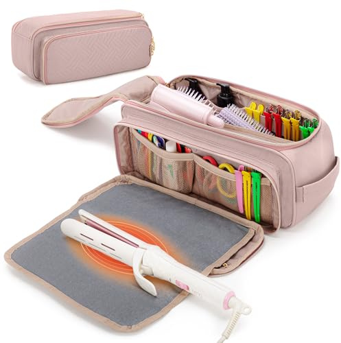 Yarwo Reisetasche für Glätteisen, Tasche für Styling Zubehör, Rosa