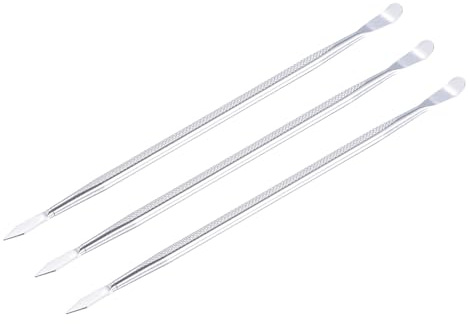 sourcing map 3pcs Metal Spudger Mini Crowbar Flat Head Stainless Steel Pry Bar Opening Tools for Mobile Phone Disassembly Repair 6.5x0.2x0.28