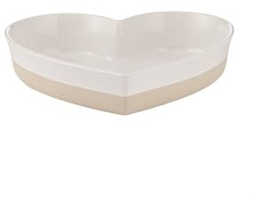 Mason Cash Teglia da forno rustica a forma di cuore, 1,5 l, in gres porcellanato, con motivo a cuore inciso, durevole ed elegante, per cuocere e servire