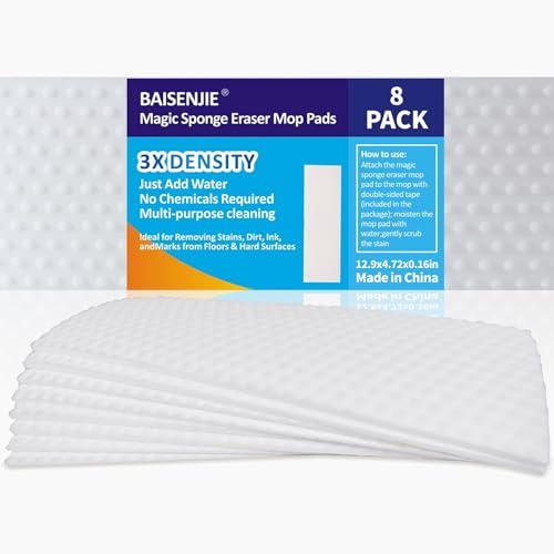 Magic Sponges Eraser Mop Pads Refills,Suitable for 13 Flat Mop Head | Mops Pad for Floor Cleaning,Just add Water,Easy to Use,for Kitchen, Bathroom, Swimming Pool, Boat