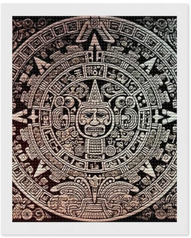 RTFGHJS Maya-Kalender-Malset mit Maya-Kalender, Leinwand-Kunst, mit Stift, Tablett und Wachs, wasserdicht, funkelnd, für Heimdekoration, Geburtstag, Dekoration