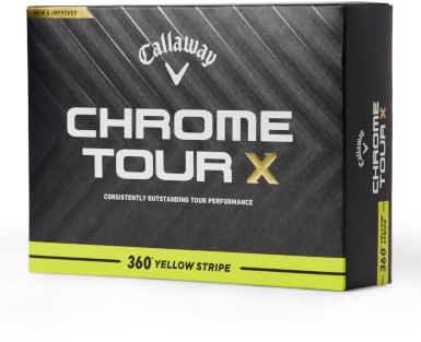 Callaway Golf Chrome Tour X 360 Stripe Golf Ball (Yellow)