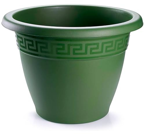Acan Tradineur - Maceta Redonda Terracota - Fabricado en Plástico - Macetero Apto para Exterior e Interior del hogar - Diámetro: 60 cm - Color Verde