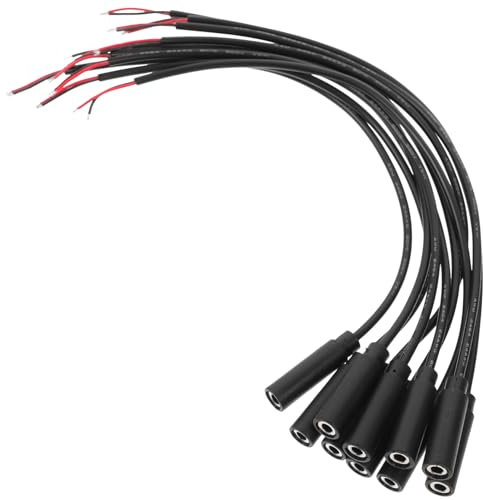 Lurrose 10pcs Female Plug to Bare Wire Audio Cable Durable Mono Connector for Headphones Earphones Microphones and Speakers for Gaming Devices