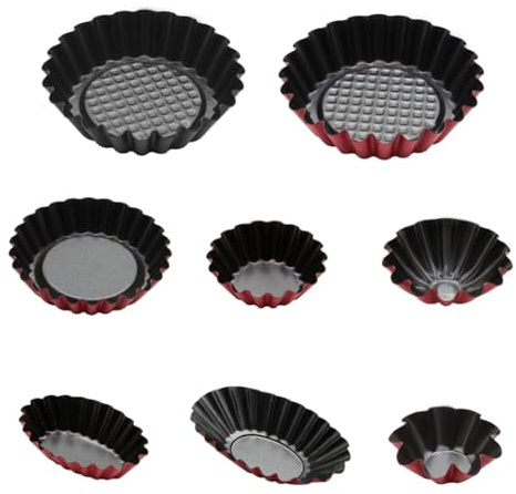 LABRIMP 3piezas Molde Para Tarta De Huevo Molde Para Tartaletas De Huevo Metálico Antiadherente Borde De Flor Cupcakes y Muffins Reutilizable Para Cocina Casera