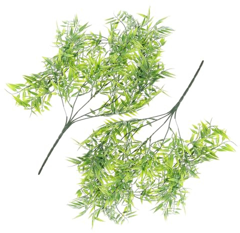 DECOMELODY 2 pièces Guirlande Bambou Artificielles Décoration Suspendue Murale Verte Vigne Fausse sans Entretien pour Maison Bureau et Boutique