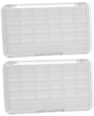 Boîte de Rangement Maquillage 24 Compartiments, Couvercle Transparent | Palette Maquillage, Lot de 2 Pièces, As Abs Pp, Légère pour Voyage, Identification Rapide du Contenu