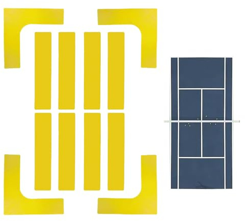 Jingmiger Pickleball - Kit di marcatura per Campo da Gioco, con Linee di marcatura, Resistente al, per Lo Sport, per Il Cortile della Scuola, Il Giardino, Il Campo Sportivo