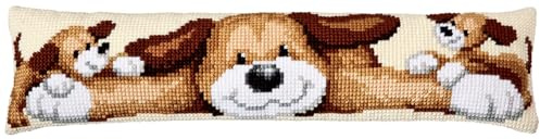 VERVACO Kreuzstich Stickpackungen Dekorative Zugluftstopper Vorgedruckt Kissen Hund DIY Set Kreativ Set Für Erwachsene ca. 80 x 20 cm Bastelset Handwerker Haus Dekoration