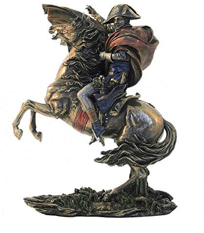 Italfama Statua Equestre Napoleone Bonaparte in Resina bronzata Altezza cm.28. Elegante Prodotto Firmato Firenze, Made in Italy.