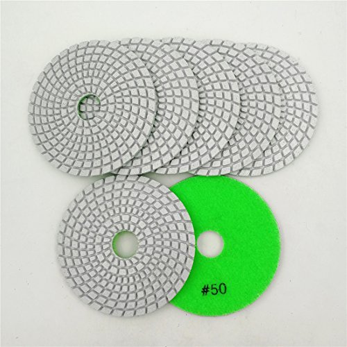 Diatool 7PCS/set diamante bianco flessibile per pietra granito marmo bagnato lucidatura a Bond no color Fade disco abrasivo lucidatura disco o 7PCS bianco resina Bond 100 dischi abrasivi con un Backer