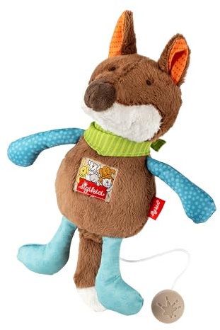 SIGIKID Mädchen und Jungen, Mini-Spieluhr zum Aufziehen, Fuchs, Babyspielzeug, empfohlen ab 0 Monaten, blau/braun, 42380