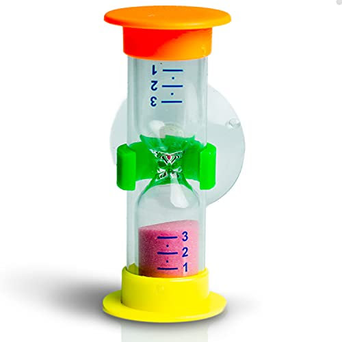 Clienis® | 3 Minuten Sanduhr perfekt für das Zähneputzen mit Kindern | Zahnputzuhr mit Saugnapf für Kinder | KAIplus