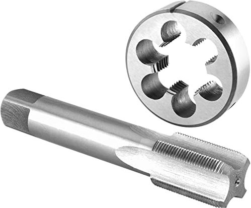 Burkit 7/8 Zoll-16 UN-Gewindebohrer und Schneideisen Set, 7/8 x 16 UN-Maschinengewindebohrer und runde Schneideisen rechts