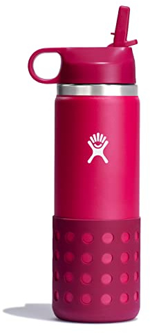Hydro Flask 20 Oz Kids Wide Mouth Straw Cap and Boot Peony