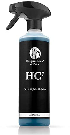 Unique-horn HC7-Spray 500ml | Gegen Strahlfäule und weiße Linie (WLD) | Schutz vor Bakterien und Pilzen | Tägliches Pflegespray zum Schutz Ihrer Hufe | Kraftvolle Zusammensetzung