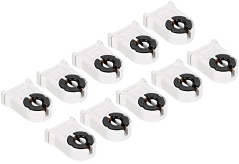 PATIKIL T8 Lampe Support, 10 Paquet G13 Base Non-Shunté Lampe Prise pour LED Fluorescent Tube Rechange, Blanc Noir