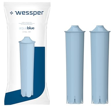 Wessper Vattenfilter för kaffebryggare, filterpatroner för helautomatiska kaffemaskiner, kompatibla med Jura 71312 Blue, GIGA, ENA, Micro, IMPRESSA – 2 stycken