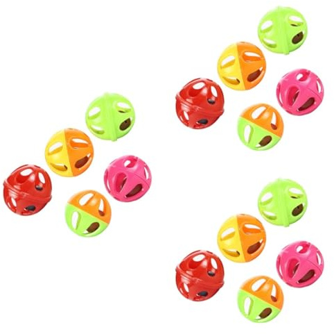 ABOOFAN 30 Stück Kunststoff-Rasselbälle Mit Glöckchen-Spielzeug Katzenbälle Mit Glöckchen Katzenspielzeug Katzen- Katze Mit Spielzeug Aus Kunststoff