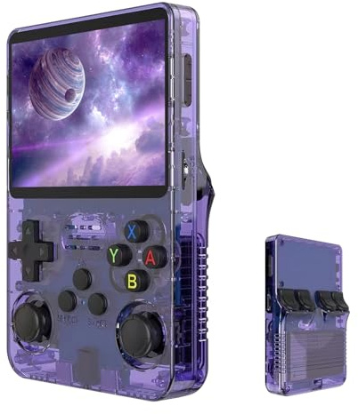 R36S Console Portatile, Sistema Linux 3,5 Pollici Schermo IPS Emulatore Console, Costruito in 64G TF Card 15000+ Giochi Consolle Retro Gaming, 10 + Emulatori Retro Game