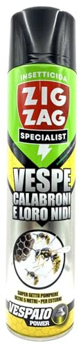 Spray Vespaio Power, VESPE, CALABRONI E LORO NIDI Specialist. Super Getto Pompiere Oltre 5 Metri - Per Esterni 600ml (Spray)