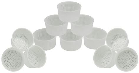 North Mountain Supply Plastic Cheese Making Molds for Caciotta - 4in. by 2in. - Made in Italy - Pack of 12