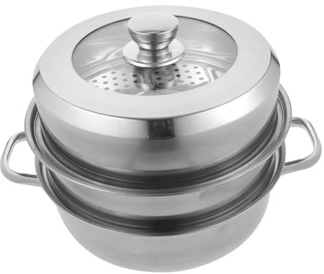 Amosfun Marmite À Vapeur Domestique Marmite À Vapeur En Acier Inoxydable 1 Pièce Plateaux À Vapeur Pour La Cuisson