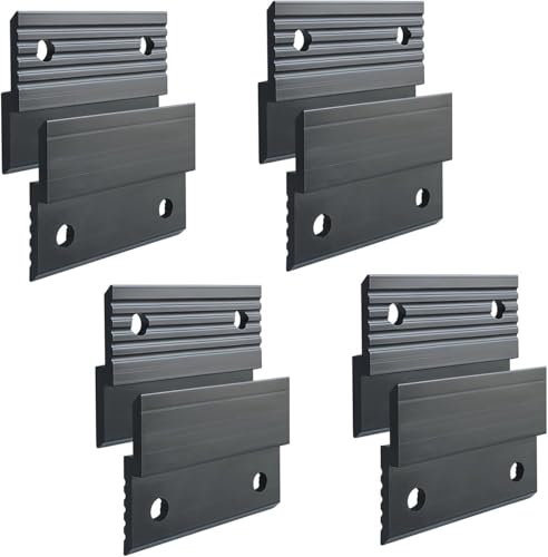 10 pares de ganchos franceses de tacos franceses, 2 pulgadas, barra en Z de aluminio resistente, montaje en pared, para colgar espejos y marcos de fotos (negro, 10 pares)