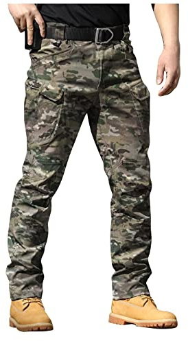 Generisch Arbeitshosen Schnittschutzhose Herren Arbeitslatzhose Cargohose Steampunk Bottoms Schwarze Hose Pants Stretch Cargo Jogginghose