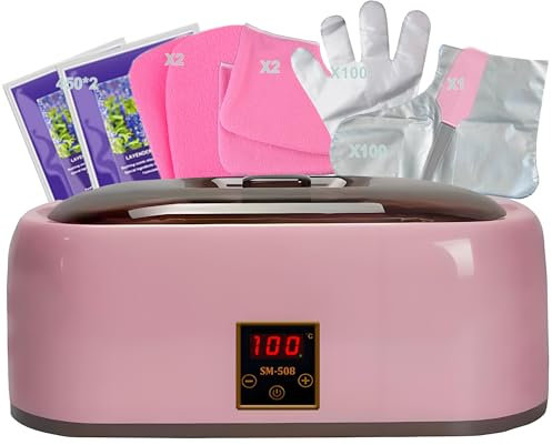 Hand & Fuß Paraffin Wachsbad - Paraffin Wax Moisturising Kit zu glätten und zu erweichen jede Trockenheit auf Hände, Ellenbogen, Füße, Hilfe, um die Haut zu befeuchten, geeignet für Hand Spa (rosa)