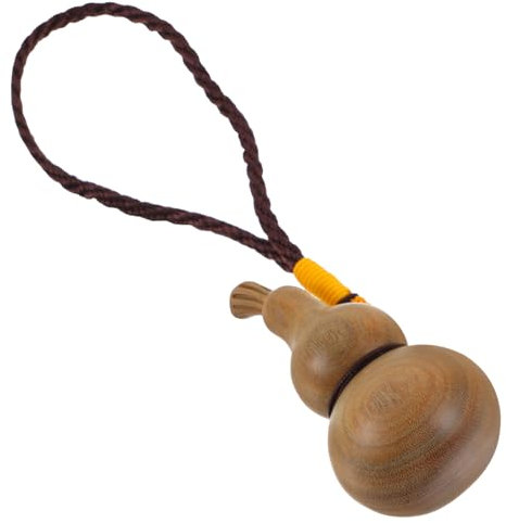 HAWILLOSCH Wooden Gourd Figurine Adornment Hand-carved Verawood Gourd Desktop Decor for Home Office Car Creative Unique Table Decoration Random Style