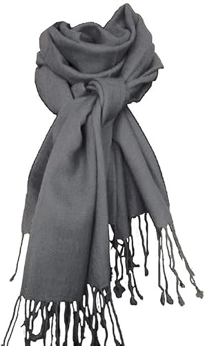 Avenella XXL Wollschal (205x70 cm inkl. Fransen) Feiner Weicher Unifarbener Gewebter Schal Tuch Stola aus 100% Wolle (Merino) Damenschal viele Farben zur Auswahl